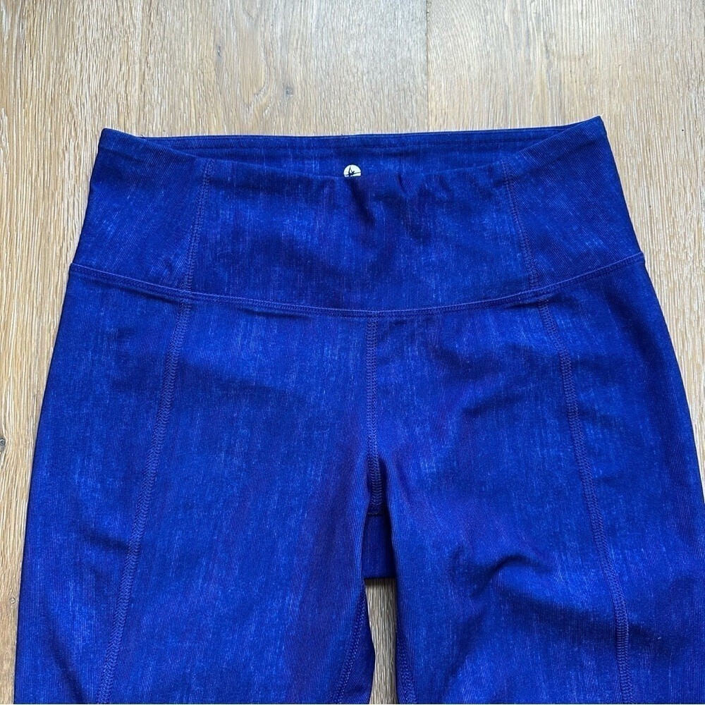 90 Degree By Reflex Indigo Blue Crop Yoga Leggings Athleisure Capri Pants - XS - Picture 3 of 9